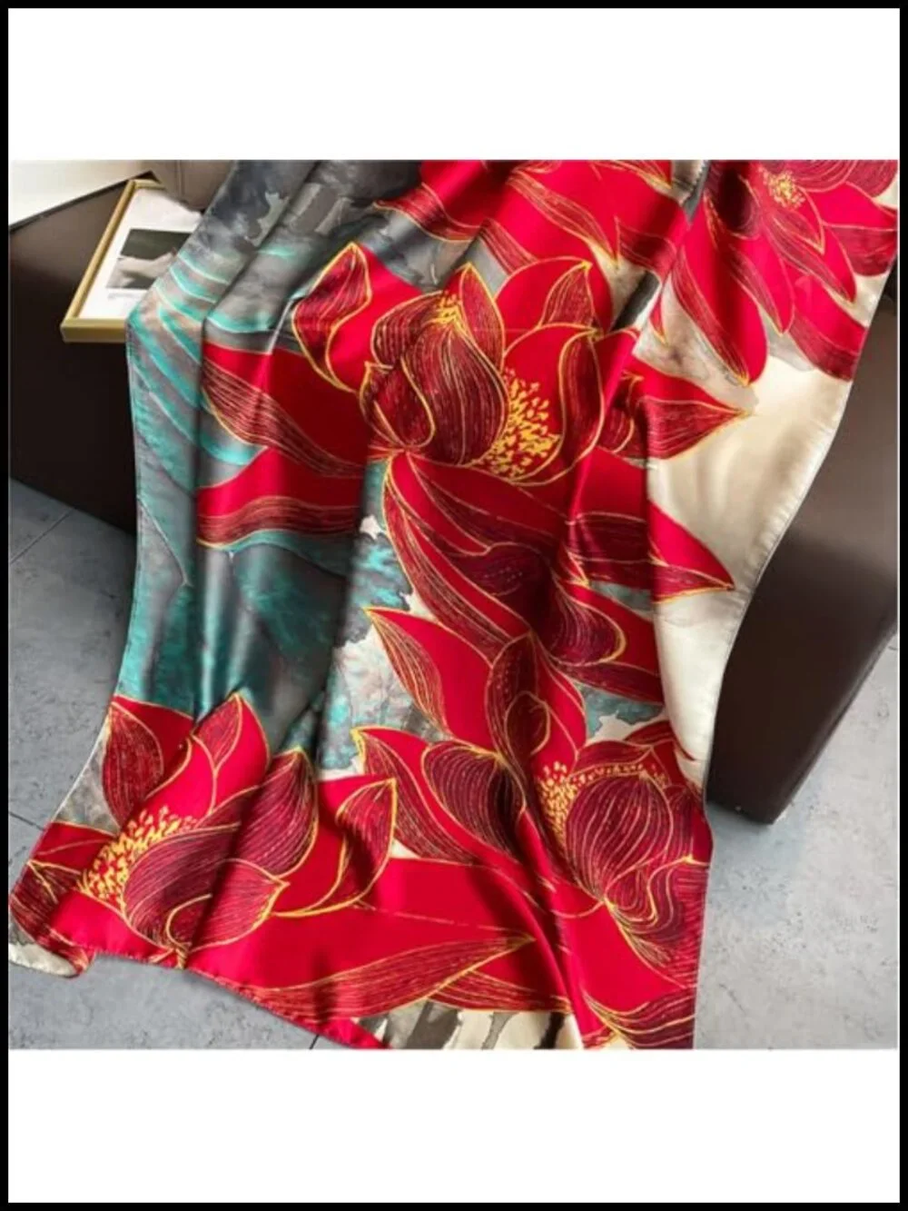 Silky Satin Wrap Scarf Shawl Headscarf for Women Large Hair Turban